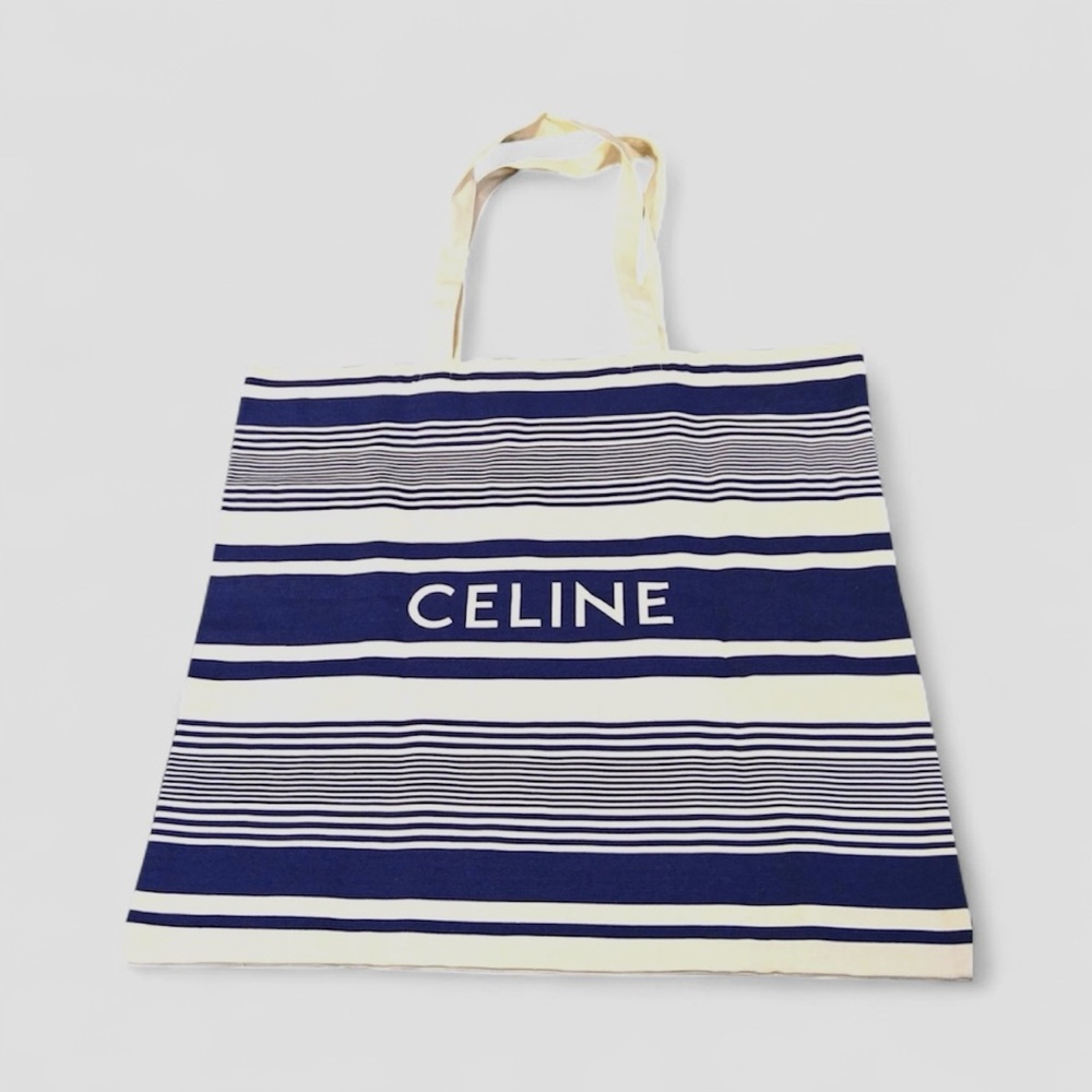 CELINE Striped Canvas Tote Bag - Picture 2 of 6